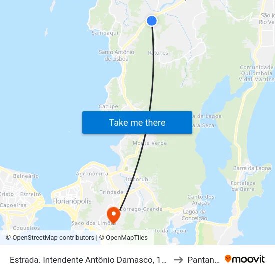 Estrada. Intendente Antônio Damasco, 162 to Pantanal map