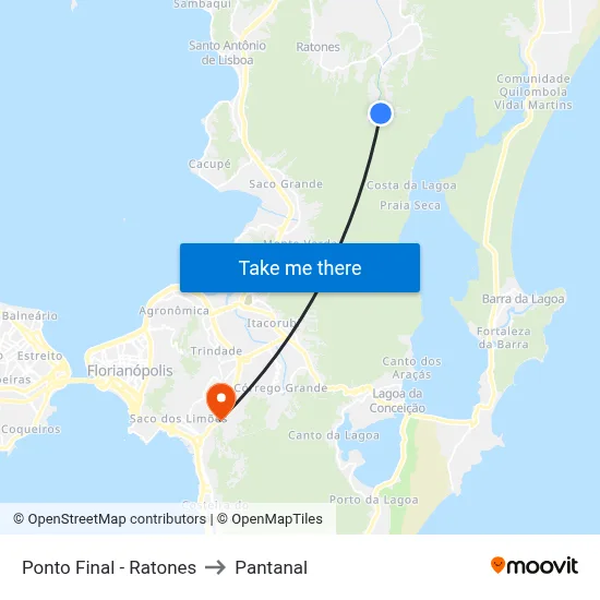 Ponto Final - Ratones to Pantanal map