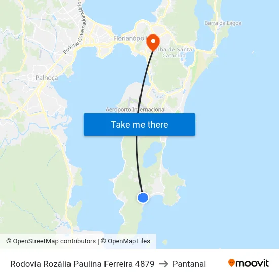 Rodovia Rozália Paulina Ferreira 4879 to Pantanal map