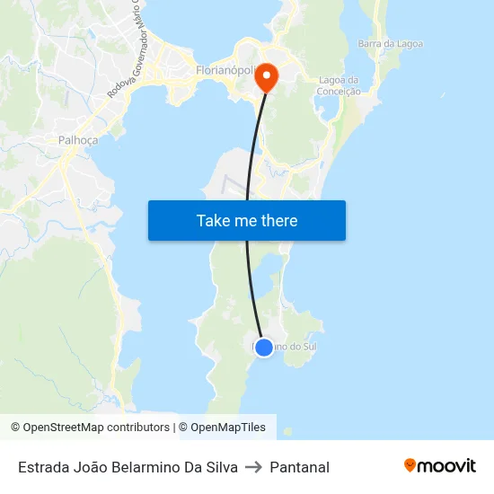 Estrada João Belarmino Da Silva to Pantanal map