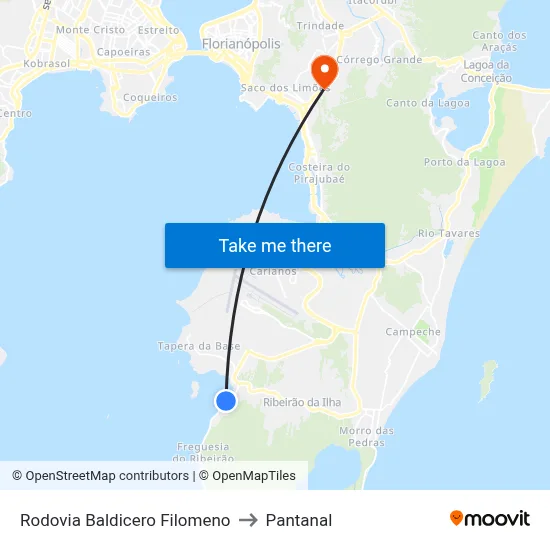 Rodovia Baldicero Filomeno to Pantanal map