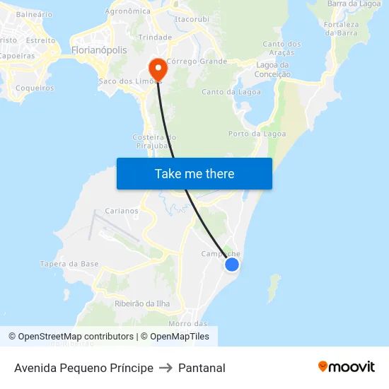 Avenida Pequeno Príncipe to Pantanal map
