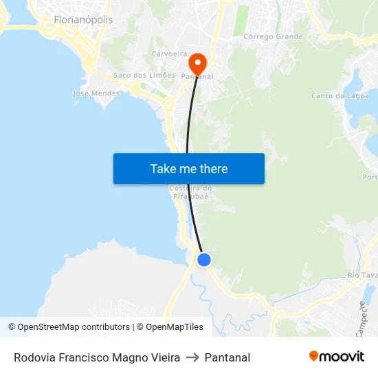 Rodovia Francisco Magno Vieira to Pantanal map