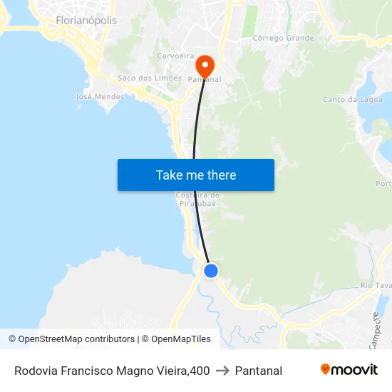 Rodovia Francisco Magno Vieira,400 to Pantanal map