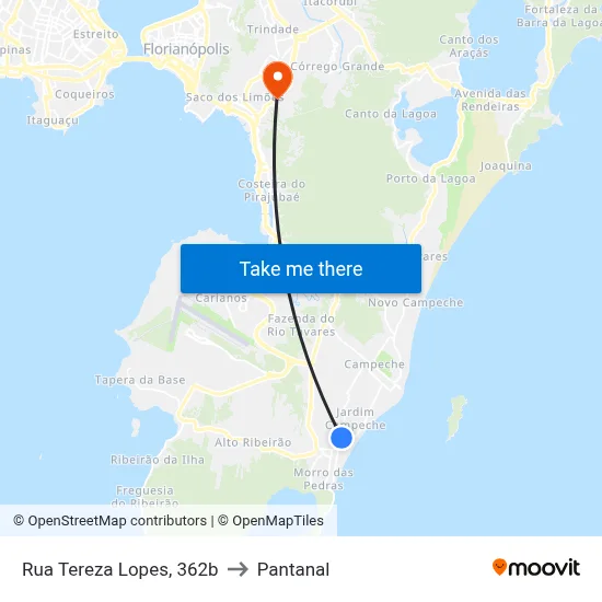 Rua Tereza Lopes, 362b to Pantanal map