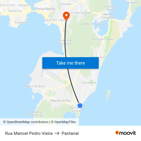 Rua Manoel Pedro Vieira to Pantanal map