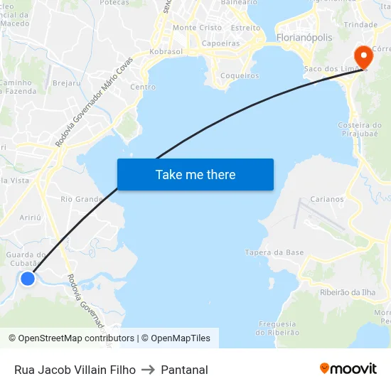 Rua Jacob Villain Filho to Pantanal map