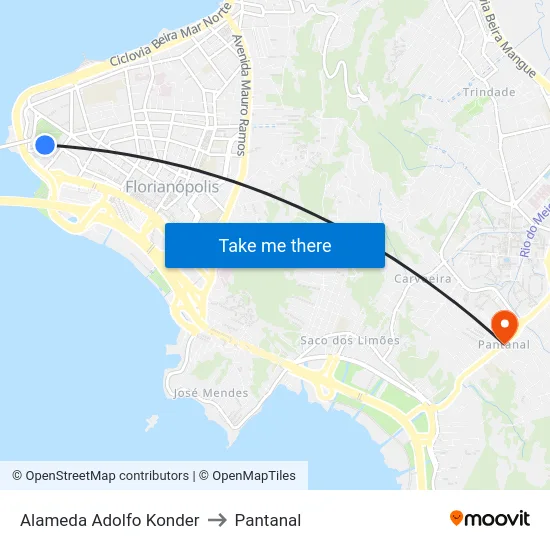 Alameda Adolfo Konder to Pantanal map