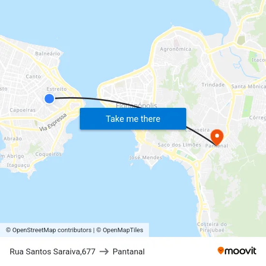 Capoeiras 006 to Pantanal map