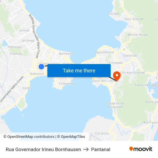 Rua Governador Irineu Bornhausen to Pantanal map