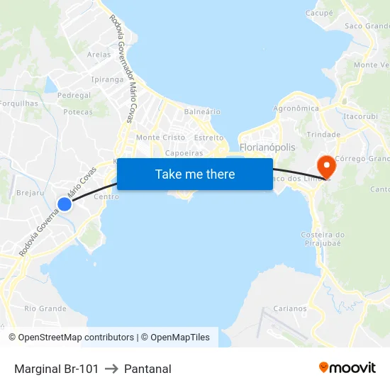 Marginal Br-101 to Pantanal map