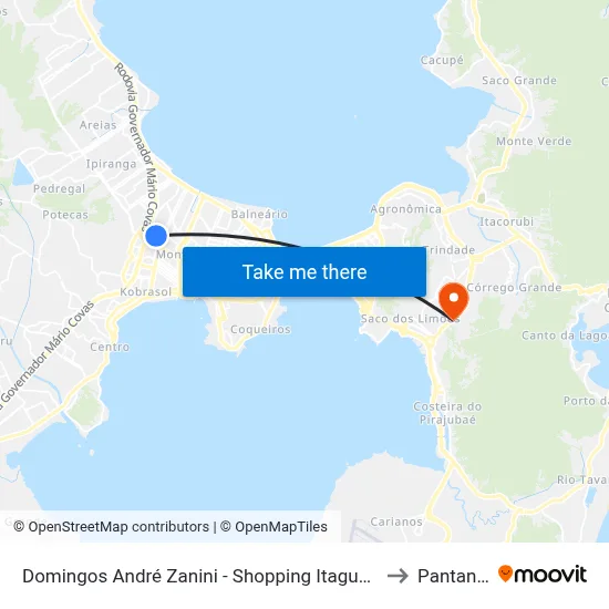 Domingos André Zanini - Shopping Itaguaçu to Pantanal map