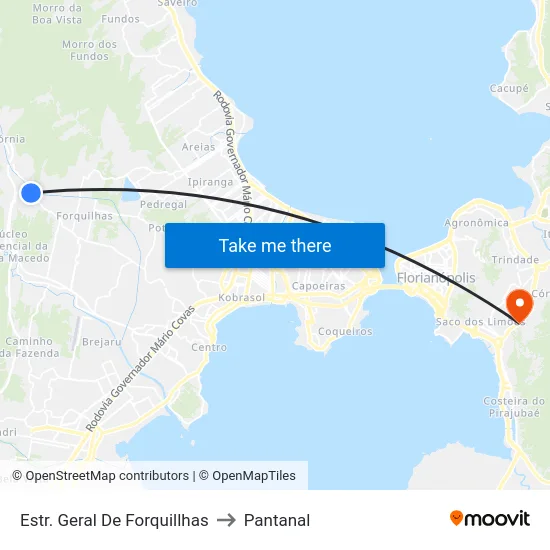 Estr. Geral De Forquillhas to Pantanal map