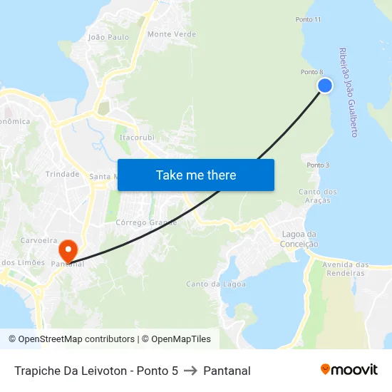 Trapiche Da Leivoton - Ponto 5 to Pantanal map