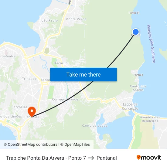 Trapiche Ponta Da Arvera - Ponto 7 to Pantanal map