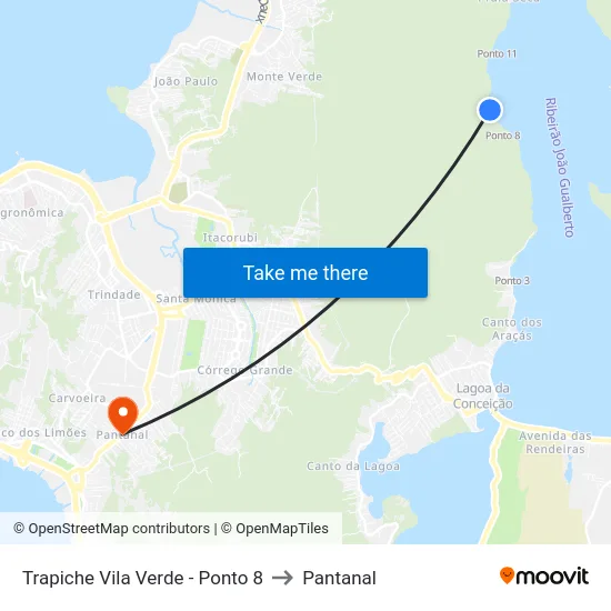 Trapiche Vila Verde - Ponto 8 to Pantanal map