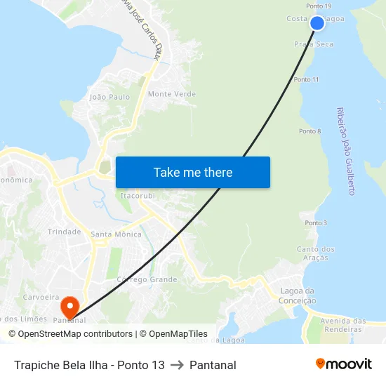 Trapiche Bela Ilha - Ponto 13 to Pantanal map