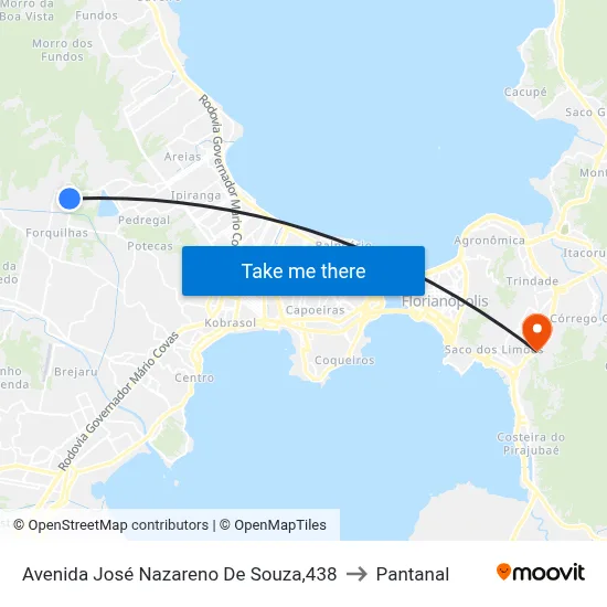 Avenida José Nazareno De Souza,438 to Pantanal map