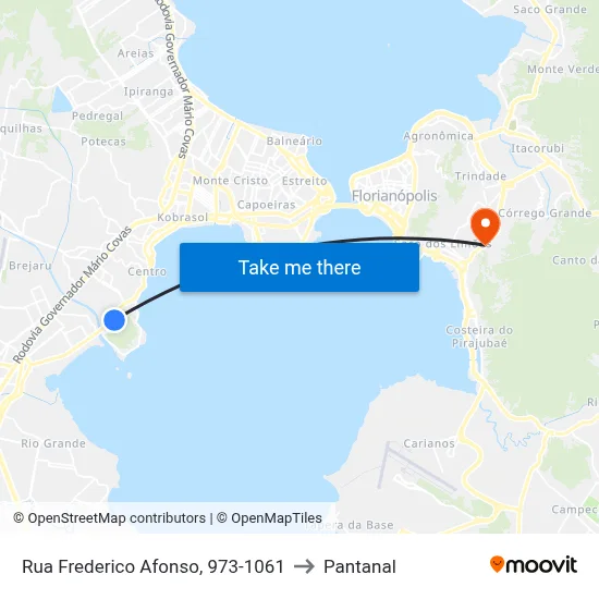 Rua Frederico Afonso, 973-1061 to Pantanal map