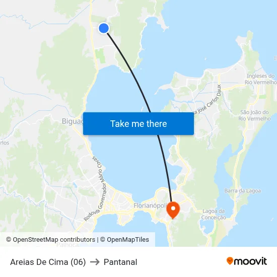 Areias De Cima (06) to Pantanal map