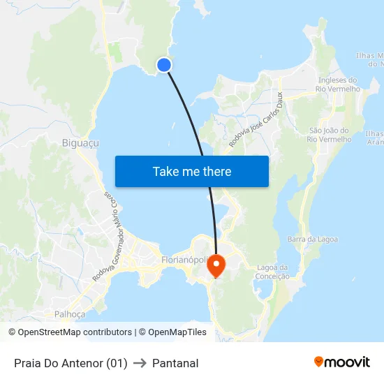 Praia Do Antenor (01) to Pantanal map