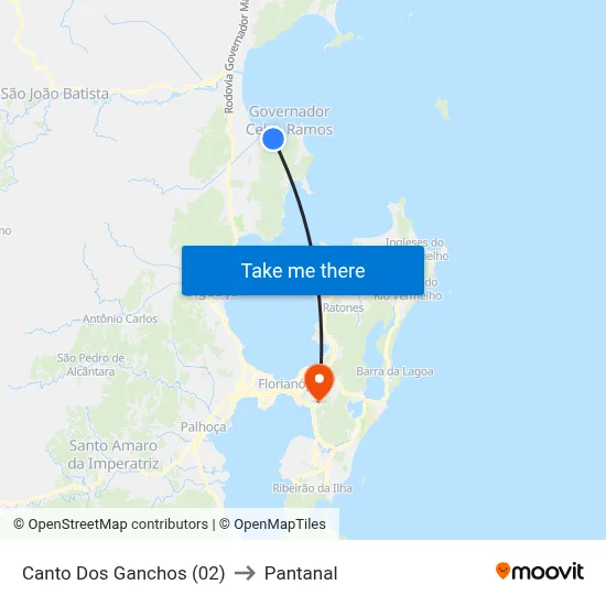 Canto Dos Ganchos (02) to Pantanal map