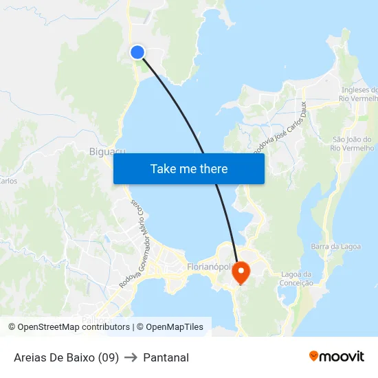 Areias De Baixo (09) to Pantanal map