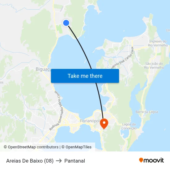 Areias De Baixo (08) to Pantanal map