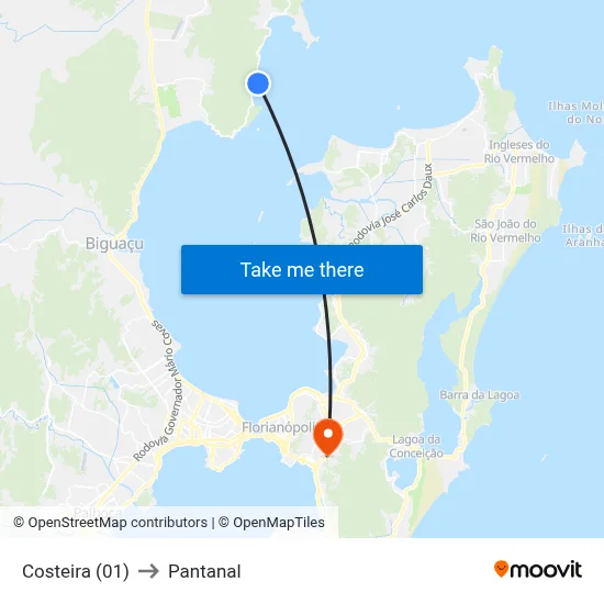 Costeira (01) to Pantanal map