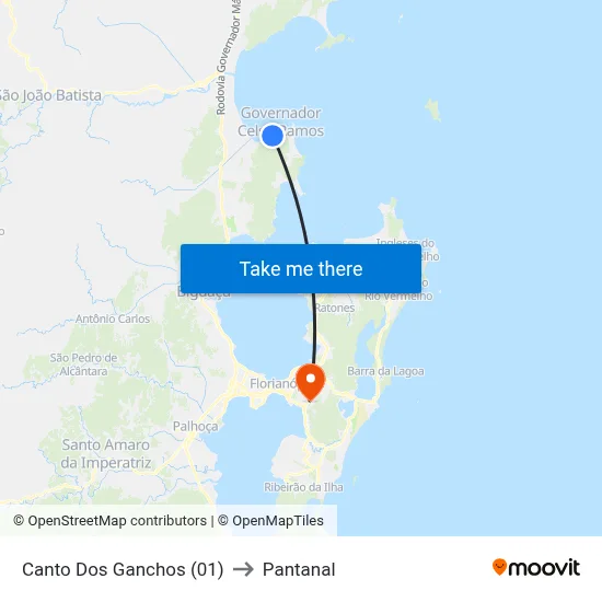 Canto Dos Ganchos (01) to Pantanal map
