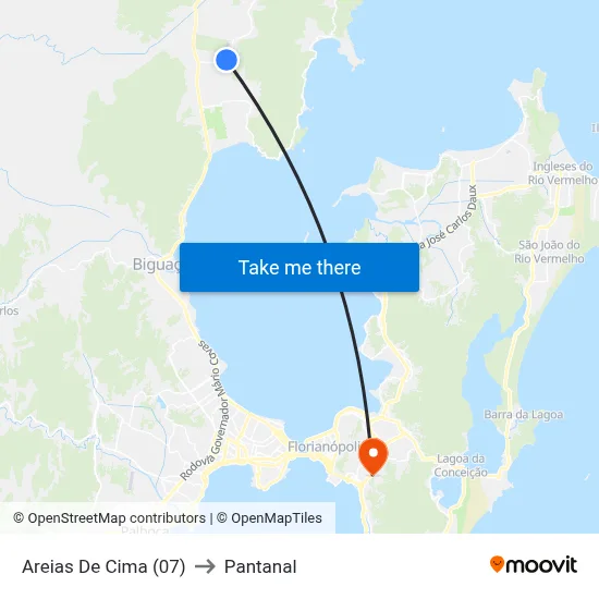 Areias De Cima (07) to Pantanal map