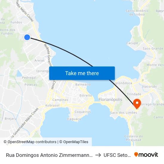Rua Domingos Antonio Zimmermann 201 to UFSC Setor C map
