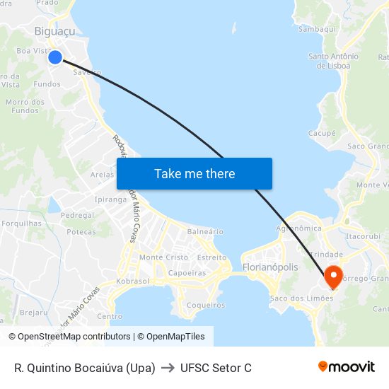 R. Quintino Bocaiúva  (Upa) to UFSC Setor C map