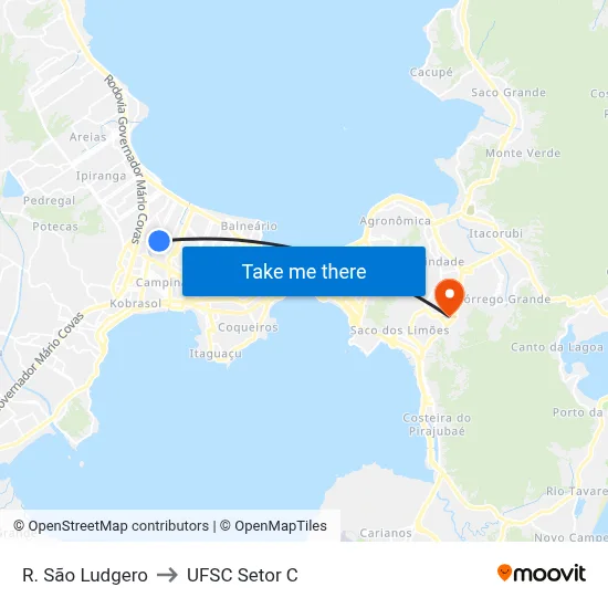 R. São Ludgero to UFSC Setor C map