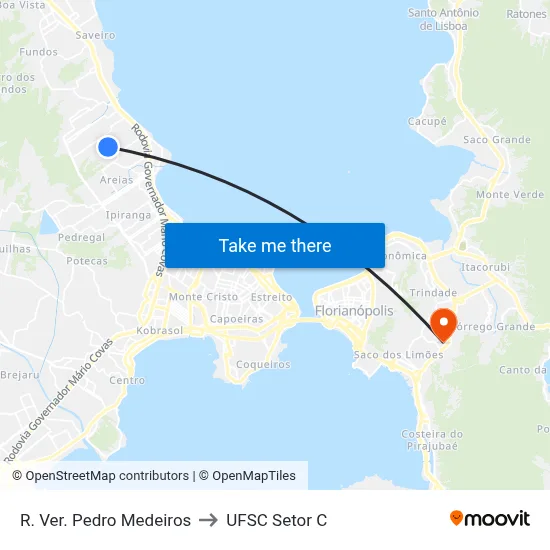 R. Ver. Pedro Medeiros to UFSC Setor C map