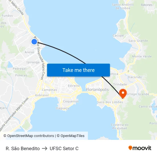 R. São Benedito to UFSC Setor C map