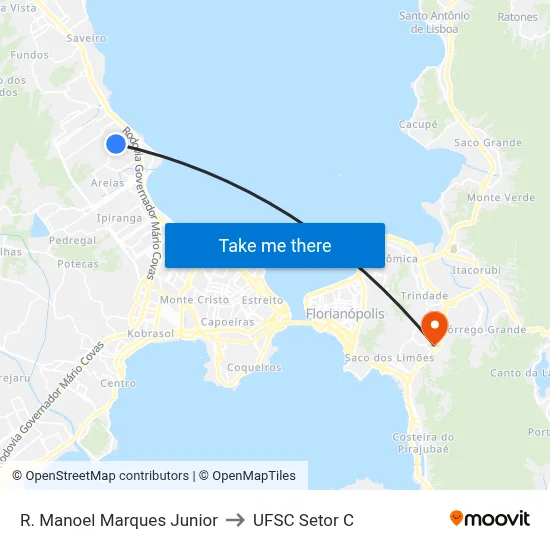 R. Manoel Marques Junior to UFSC Setor C map