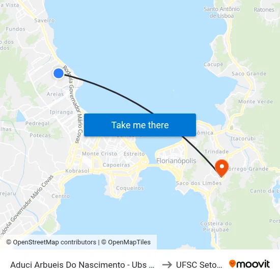 Aduci Arbueis Do Nascimento - Ubs Luar to UFSC Setor C map
