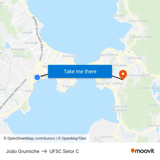 João Grumiche to UFSC Setor C map