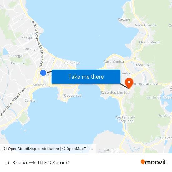 R. Koesa to UFSC Setor C map