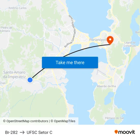 Br-282 to UFSC Setor C map
