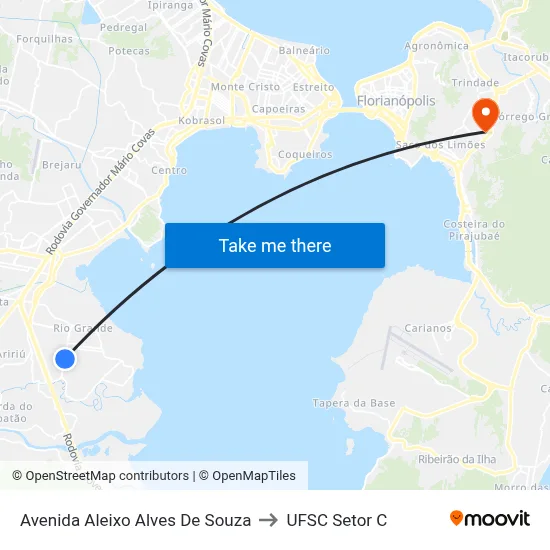 Avenida Aleixo Alves De Souza to UFSC Setor C map
