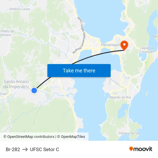 Br-282 to UFSC Setor C map