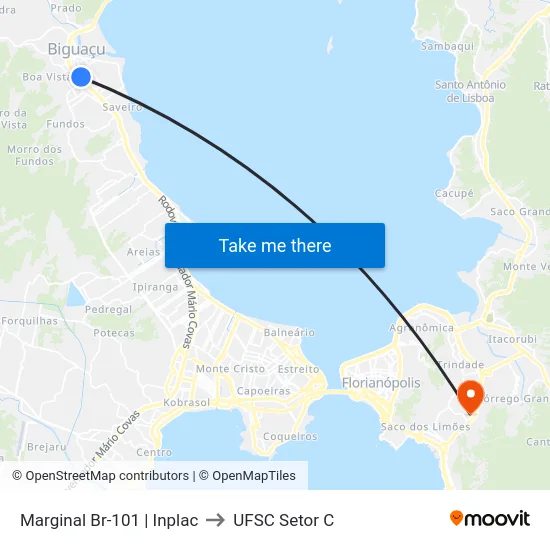 Marginal Br-101 | Inplac to UFSC Setor C map