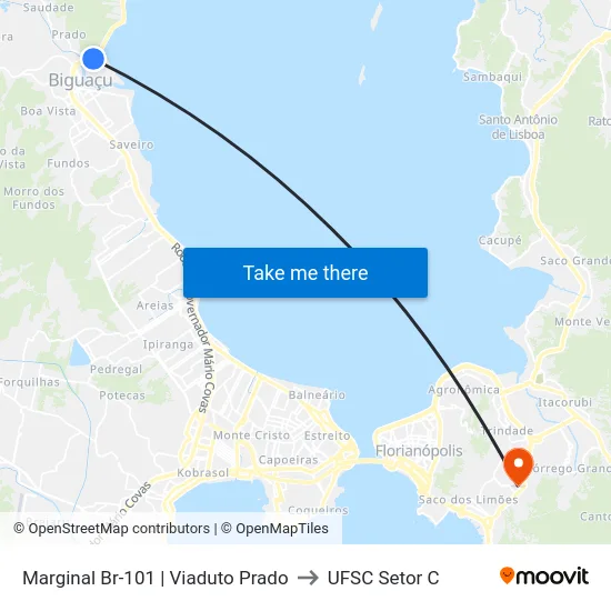 Marginal Br-101 | Viaduto Prado to UFSC Setor C map