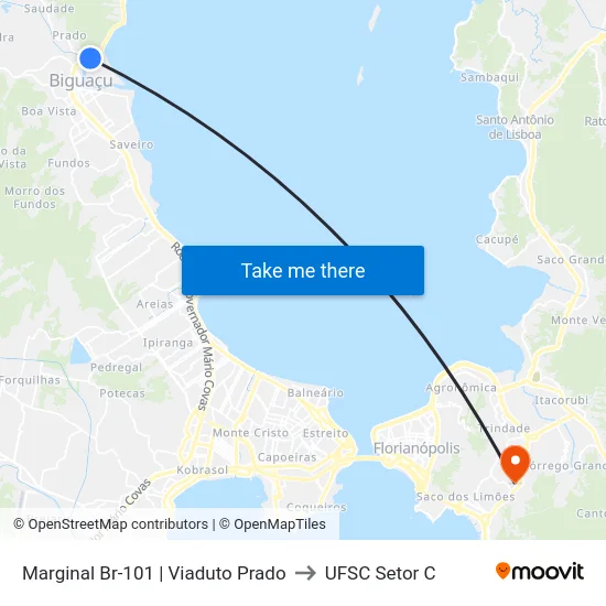 Marginal Br-101 | Viaduto Prado to UFSC Setor C map