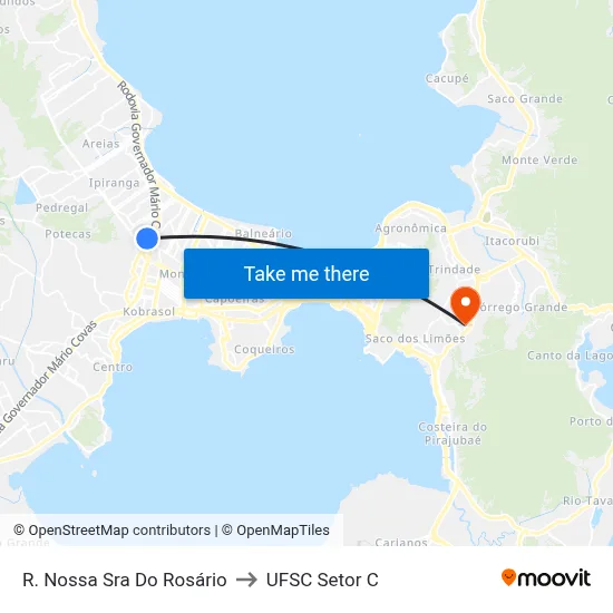 R. Nossa Sra Do Rosário to UFSC Setor C map