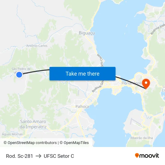 Rod. Sc-281 to UFSC Setor C map