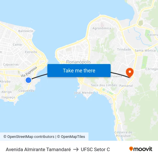 Avenida Almirante Tamandaré to UFSC Setor C map