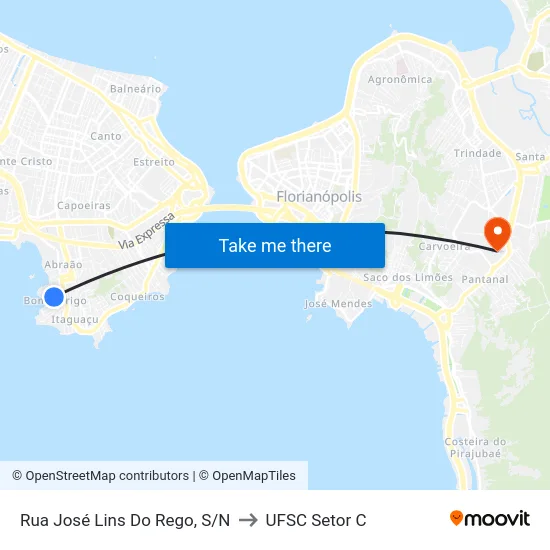 Rua José Lins Do Rego, S/N to UFSC Setor C map